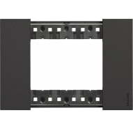 Рамка на 1 пост, 3 модуля - Итальянский стандарт. Цвет Чёрный. Bticino серия Living Now. KA4803KG