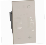 Терморегулятор цифровой с дисплеем для электрического теплого пола 230В  2 модуля. Цвет Песочный. Bticino серия Living Now. KM4441NE