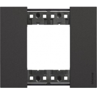 Рамка на 1 пост, 2 модуля - Немецкий/Итальянский стандарт. Цвет Чёрный. Bticino серия Living Now. KA4802KG