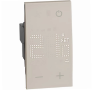 Терморегулятор/термостат цифровой с дисплеем для воздуха 230В 5(2)А 2 модуля. Цвет Песочный. Bticino серия Living Now. KM4441